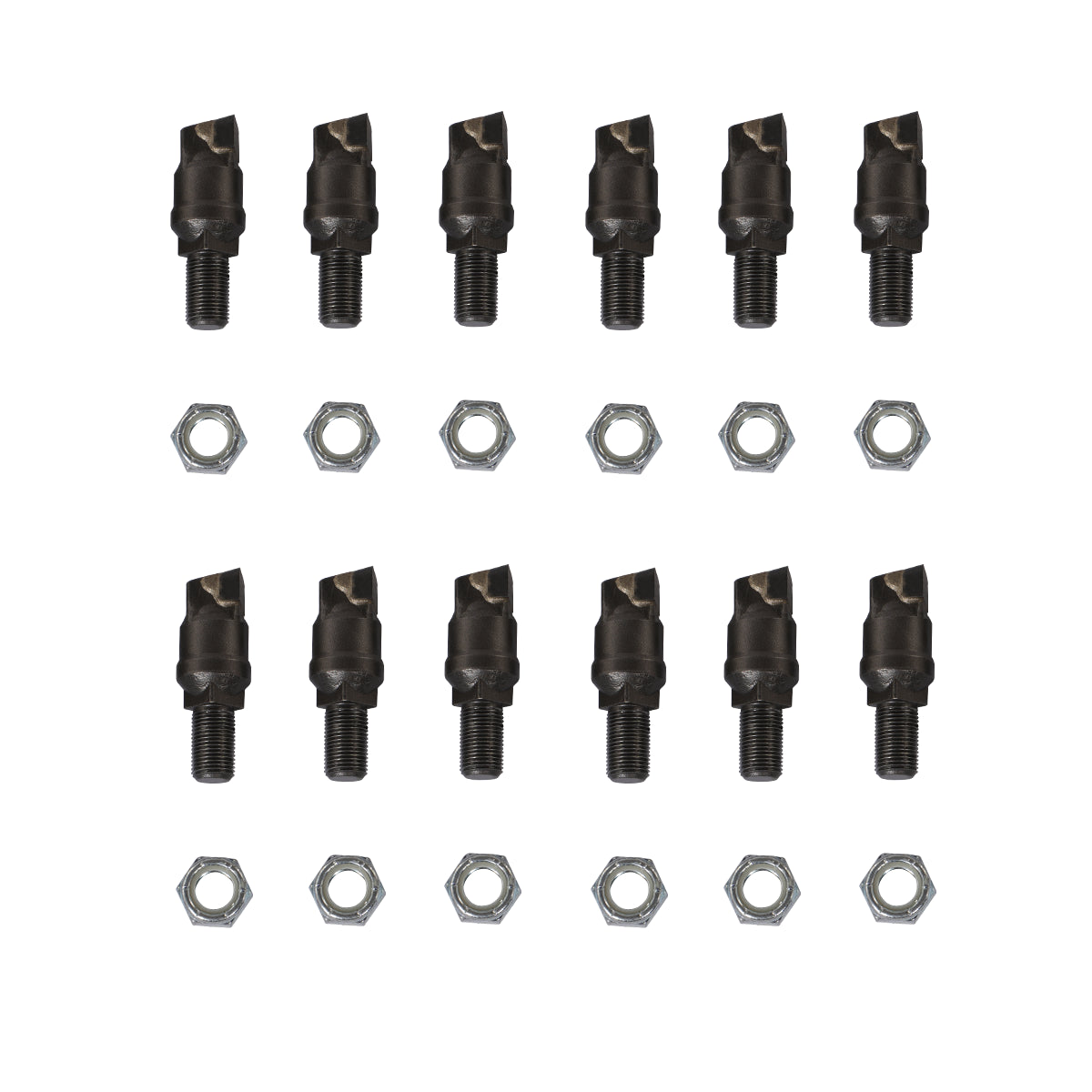 ( 1 Pack / 12 Pcs ) Teeth and Nut for PTO Stump Grinder SG24, 1 Pack 12 teeth (SKU: 150151;150151G)