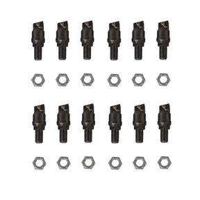 ( 1 Pack / 12 Pcs ) Teeth and Nut for PTO Stump Grinder SG24, 1 Pack 12 teeth (SKU: 150151;150151G)