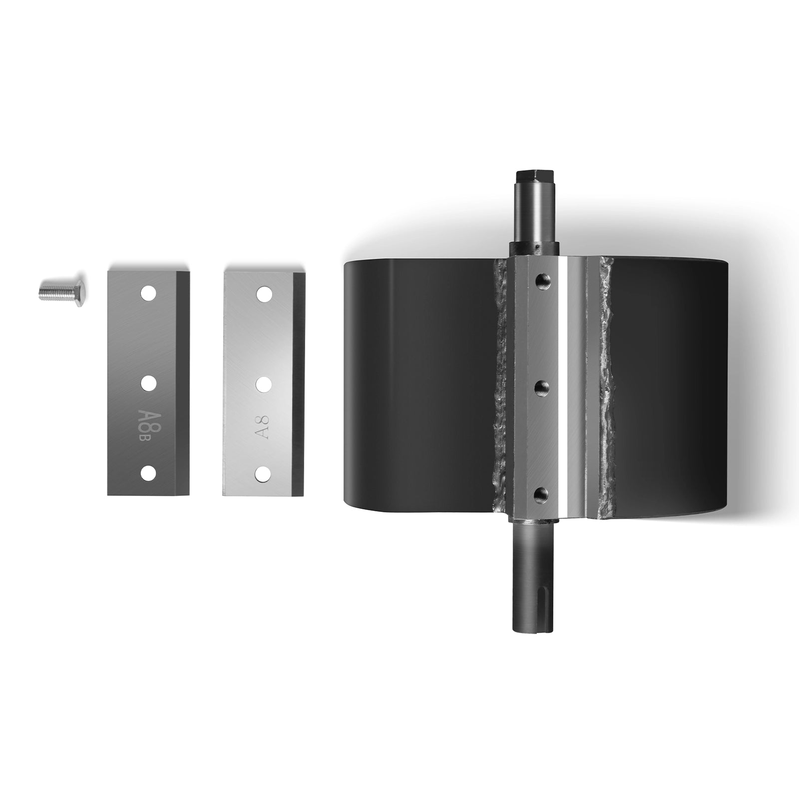 Cutter Barrel and 2 Blades for Wood Chipper GS1500 (SKU: 110200, 110200K, 110200Y）