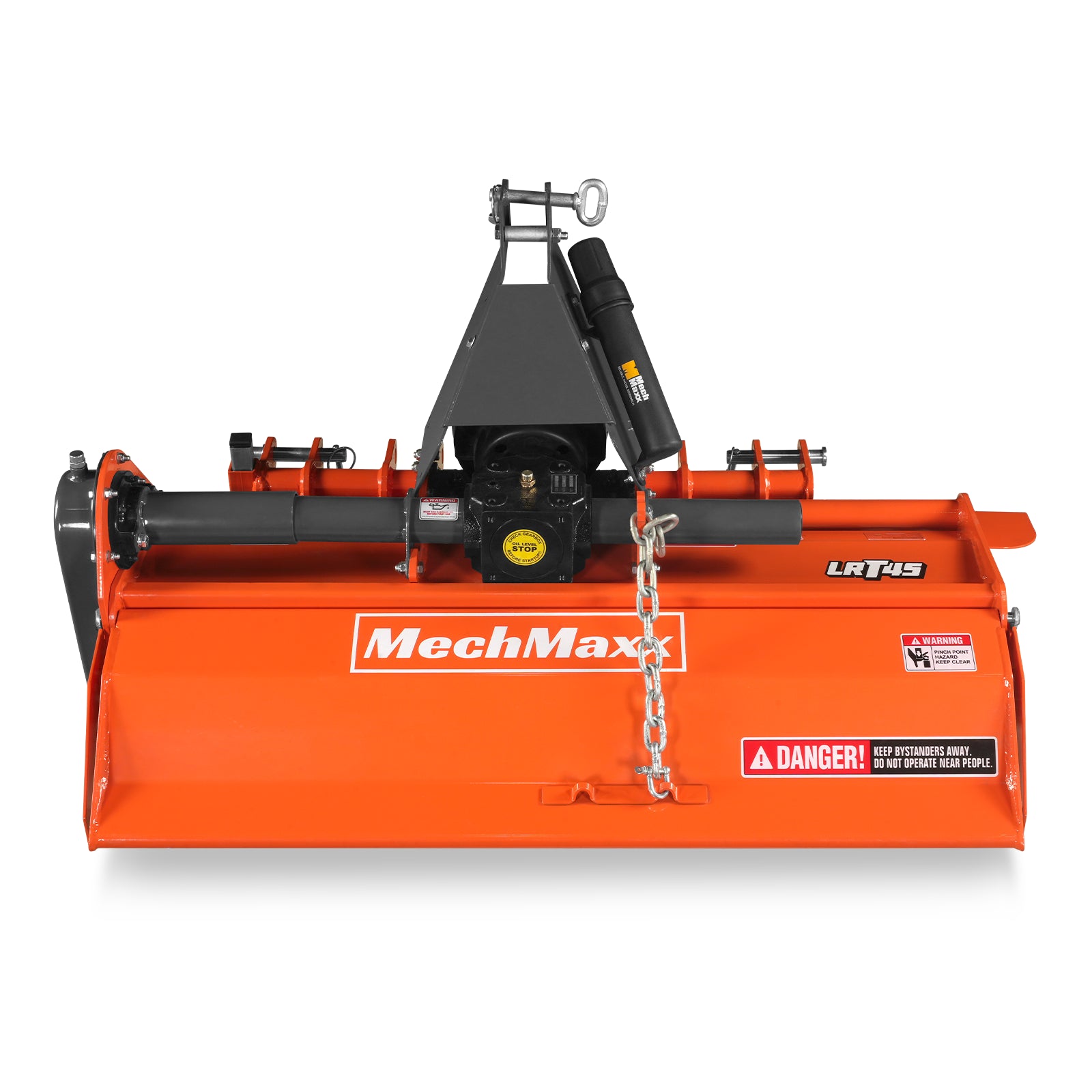 45 in Rotary Tiller, 3 Point Hitch Cat.1, Chain Drive, PTO Shaft Included with Shear Bolt, 15–35 HP, LRT45