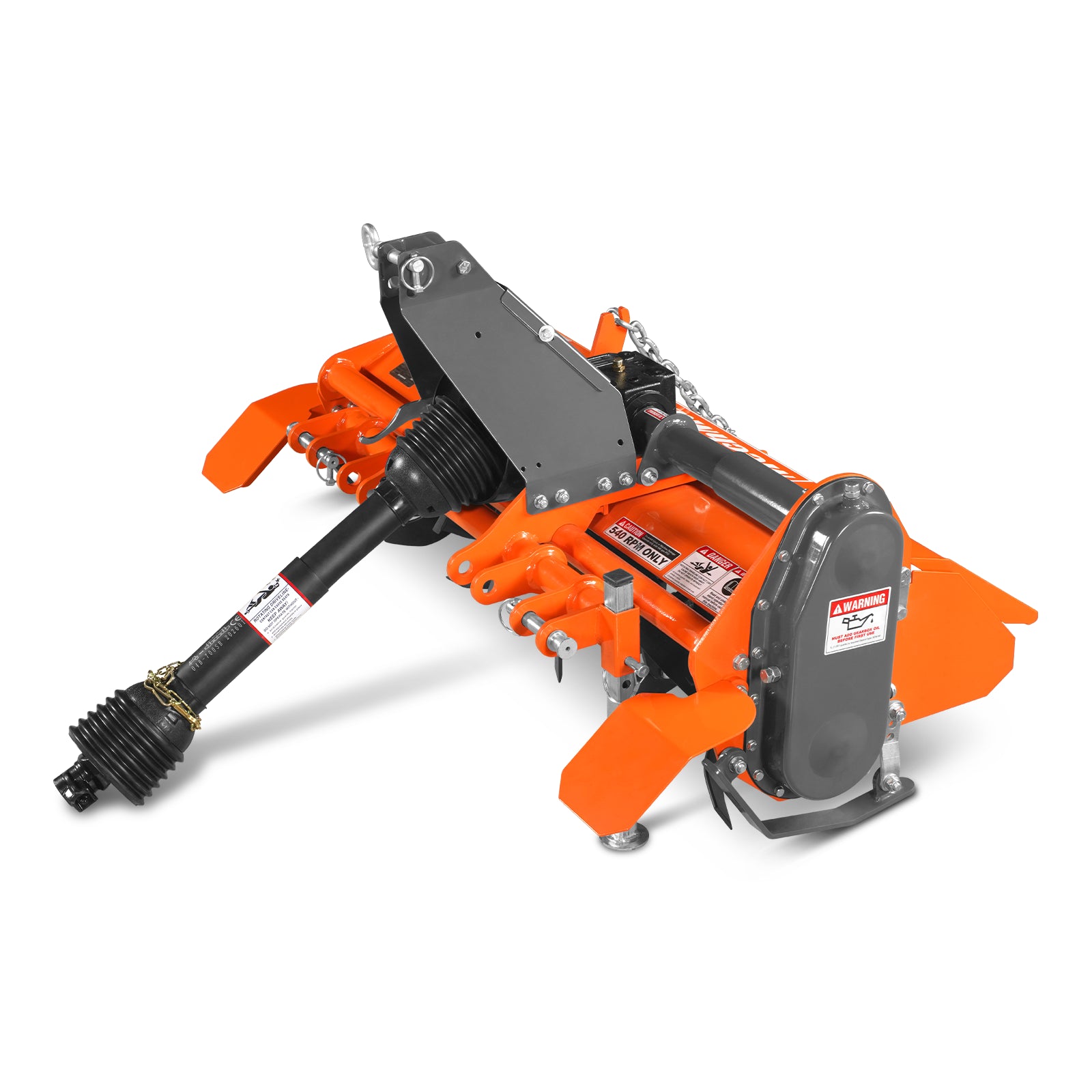 45 in Rotary Tiller, 3 Point Hitch Cat.1, Chain Drive, PTO Shaft Included with Shear Bolt, 15–35 HP, LRT45