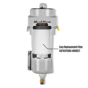 53 CFM Compressed Air Oil-Water Separator Precision Filter,0.01μm,Oil Content 0.01ppm, With Auto Drain, Pressure Indicator