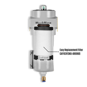 53 CFM Compressed Air Oil-Water Separator Precision Filter,0.01μm,Oil Content 0.001ppm, With Auto Drain, Pressure Indicator