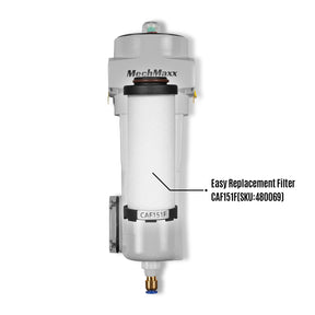 63 CFM Compressed Air Oil-Water Separator Precision Filter,1μm,Oil Content 1ppm, With Auto Drain, Pressure Indicator
