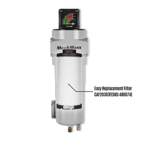 127 CFM Compressed Air Oil-Water Separator Precision Filter,0.01μm,Oil Content 0.001ppm, With Auto Drain, Pressure Gauge