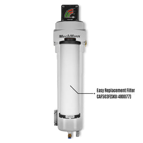 254 CFM Compressed Air Oil-Water Separator Precision Filter,0.01μm,Oil Content 0.001ppm, With Auto Drain, Pressure Gauge