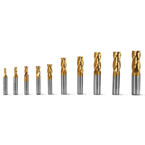 20PCS HSS END MILLS SET for SKU: 500200 | Model: VM18L SKU: 500201 | Model: VM18LD SKU: 500202 | Model: VM25L SKU: 500203 | Model: VM25LD SKU: 500204 | Model: VM32L SKU: 500205 | Model: VM32LD