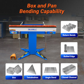 48'' Industrial Magnetic Pan and BOX Heavy Duty Sheet Metal Brake 20 Gauge Capacity Shear Press Brake, MSMB1250E