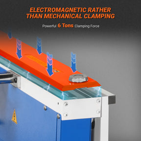 48'' Industrial Magnetic Pan and BOX Heavy Duty Sheet Metal Brake 20 Gauge Capacity Shear Press Brake, MSMB1250E