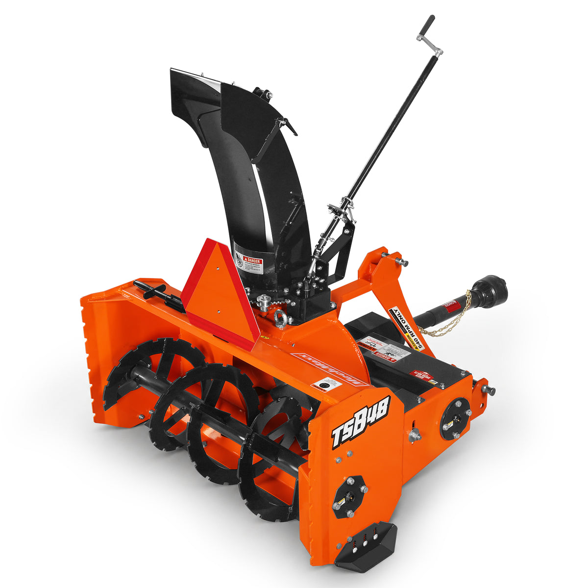 48" 3 Point PTO Snow Blower 20" Impeller Diameter 360° Snow Chute (PTO Shaft Included with Slip Clutch),  15-35 HP,  TSB48T