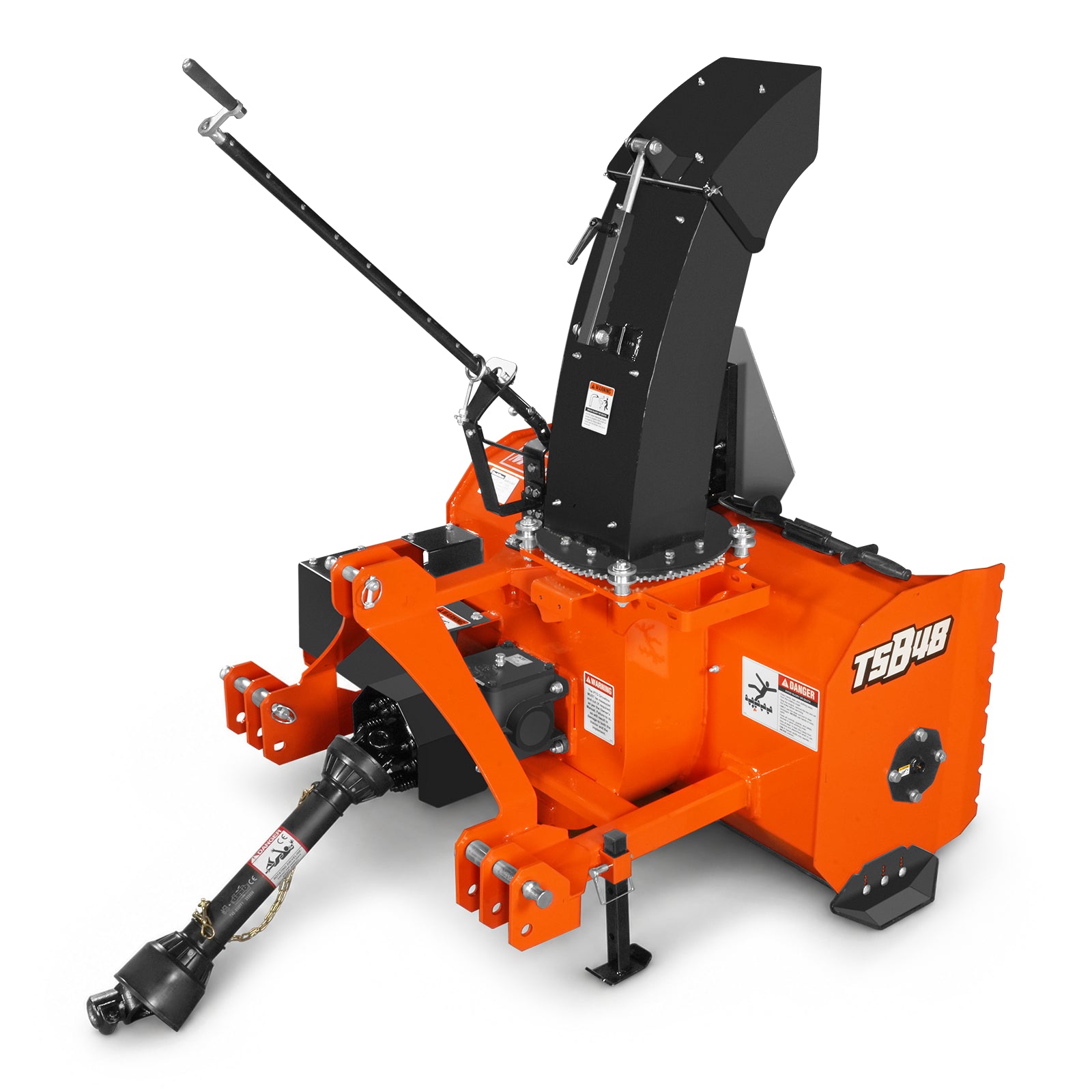 48" 3 Point PTO Snow Blower 20" Impeller Diameter 360° Snow Chute (PTO Shaft Included with Slip Clutch),  15-35 HP,  TSB48T