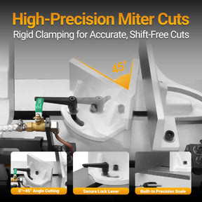 Metal Cutting Band Saw, 10" Round / 18"x5" Rectangular Capacity, 2HP 1.5kW Motor, 4-Speed (35-114 MPM), Horizontal Bandsaw with 0-45° Swivel, Hydraulic Downfeed, 230V 1PH 60Hz, Industrial Grade for Steel, Aluminum & Alloys BS-1018B