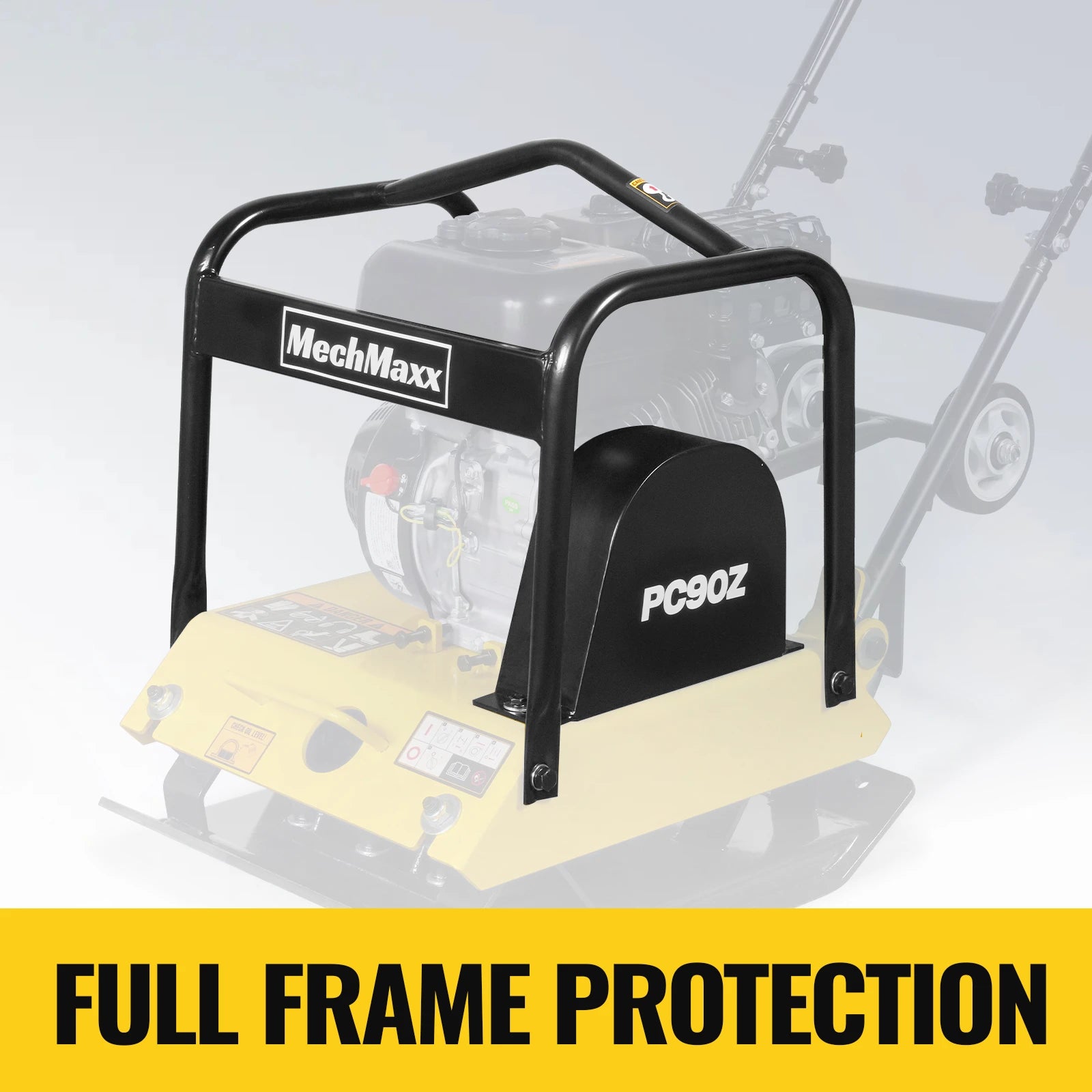 5.8 HP Vibratory Plate Compactor with Wheel Kit, 3600 lb Centrifugal Force for Soil, Gravel, Asphalt and Paver Base, PC90Z