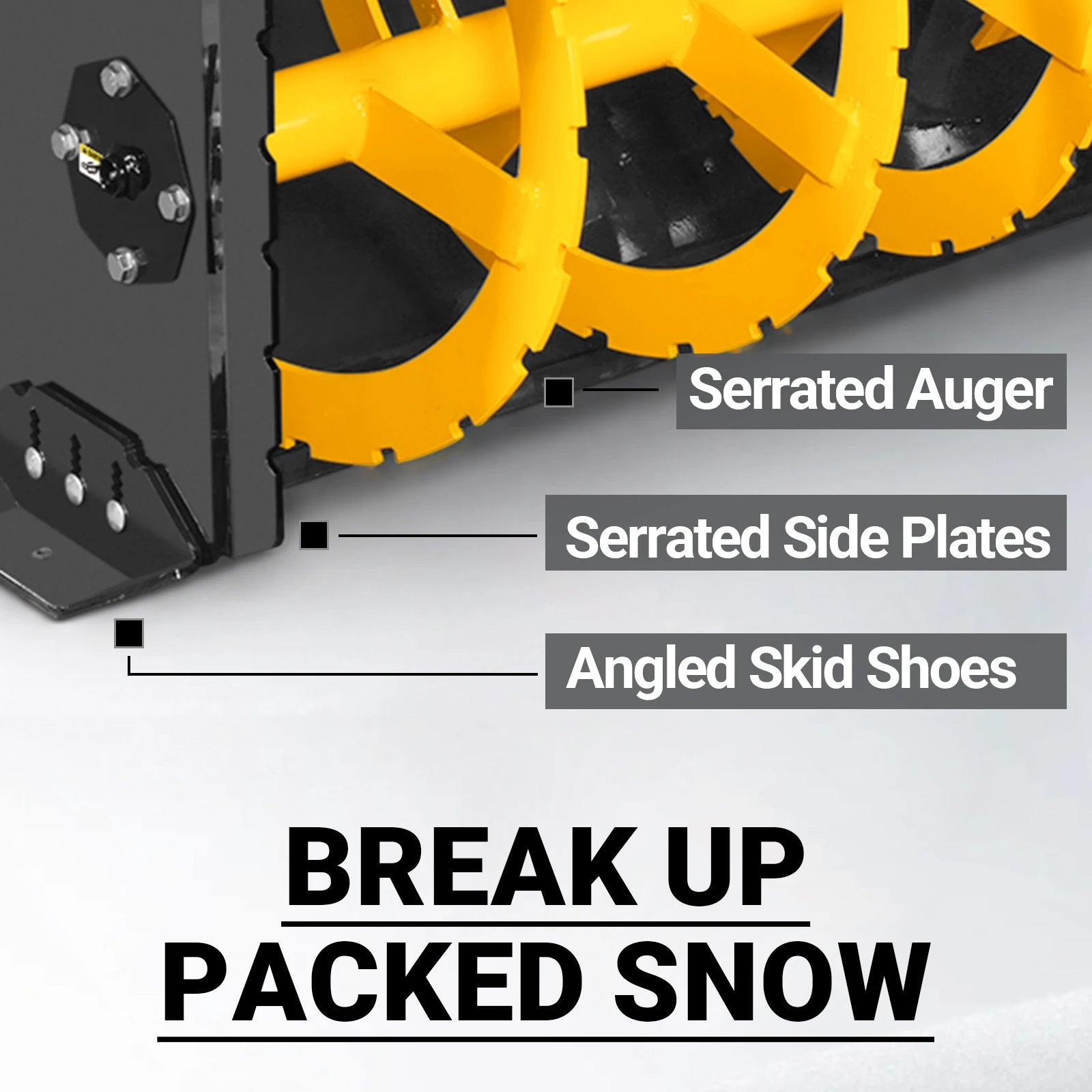 72" Hydraulic Skid Steer Snow Blower, 16–24 GPM, Hydraulic Chute Rotator & Deflector, 24" Impeller, SSB72H