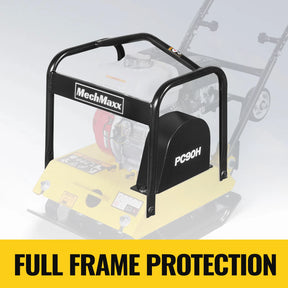 Honda GX160 Vibratory Plate Compactor with Wheel Kit, 3600 lb Centrifugal Force for Soil, Gravel, Asphalt and Paver Base, PC90H