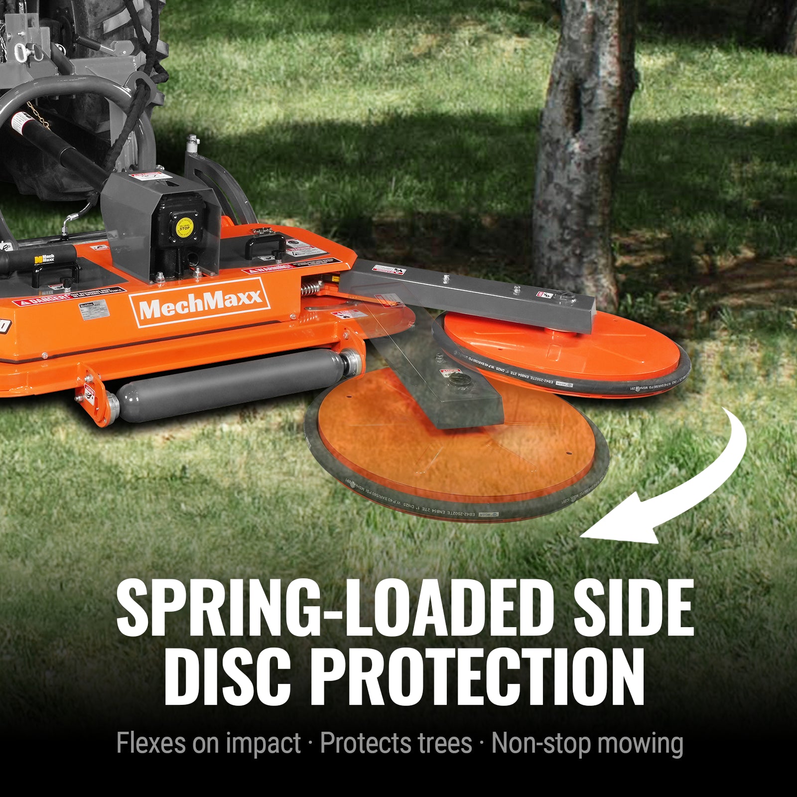 60 in Orchard Finish Mower, 3 Point Hitch Cat.1, Hydraulic Offset, PTO Shaft Included with Shear Bolt, 20–45 HP, FMS60