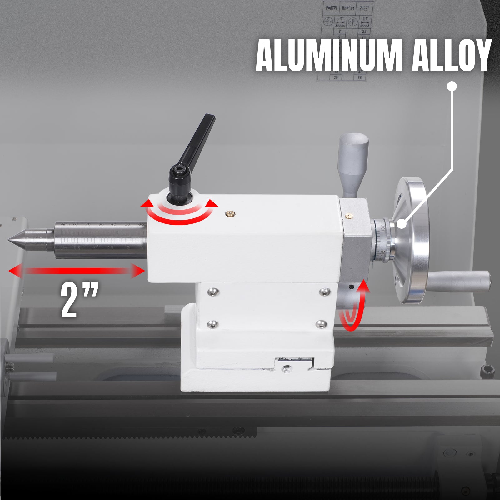 1.5‘’ Spindle Bore Metal Lathe Machine with DRO 10'' x 30'' High Precision Brushless Motor Benchtop 0-2000 RPM Variable Speed Metal Working Machine 1.5HP Small Lathe with Stand 1030VD