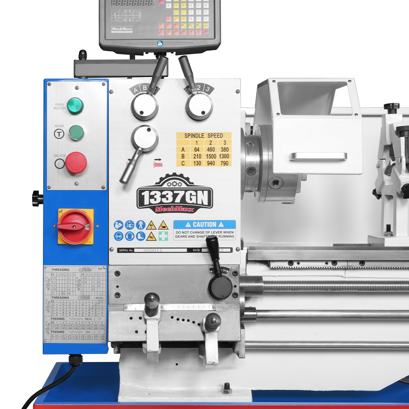 Full Norton Gear Box 13" x 37" Industrial Heavy Duty Bench Metal Lathe 1.5HP/1100W Metal Working Lathe with Stand, High Precision 64-1500 RPM Variable Speed 1337GN