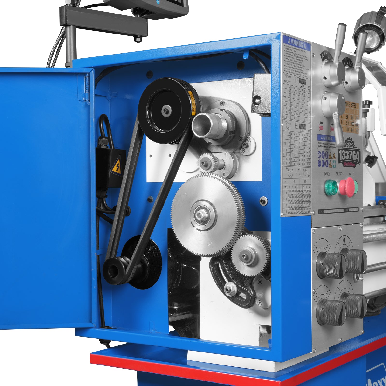 13" x 37" Industrial Heavy Duty Bench Metal Lathe 1.5HP/1100W Metal Working Lathe High Precision 64-1500 RPM Variable Speed with Four-axis sliding system