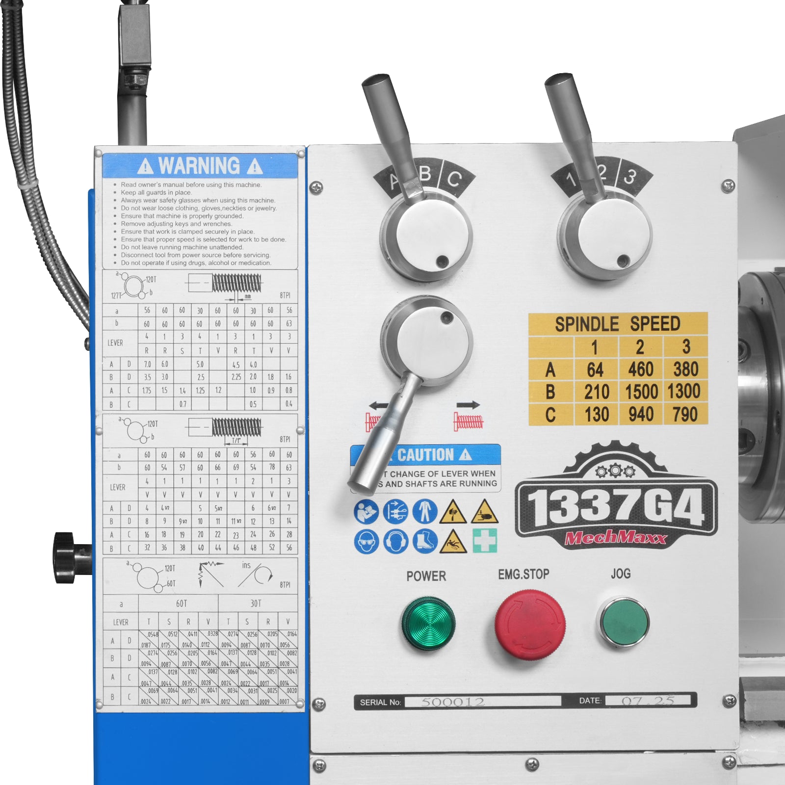 13" x 37" Industrial Heavy Duty Bench Metal Lathe 1.5HP/1100W Metal Working Lathe High Precision 64-1500 RPM Variable Speed with Four-axis sliding system