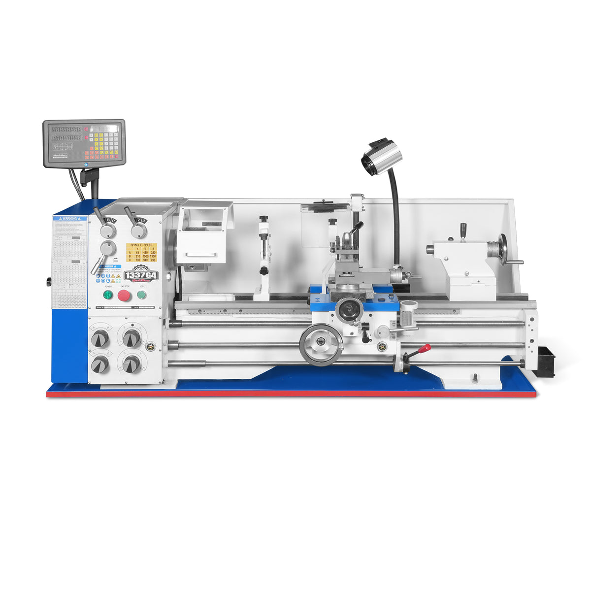 13" x 37" Industrial Heavy Duty Bench Metal Lathe 1.5HP/1100W Metal Working Lathe High Precision 64-1500 RPM Variable Speed with Four-axis sliding system