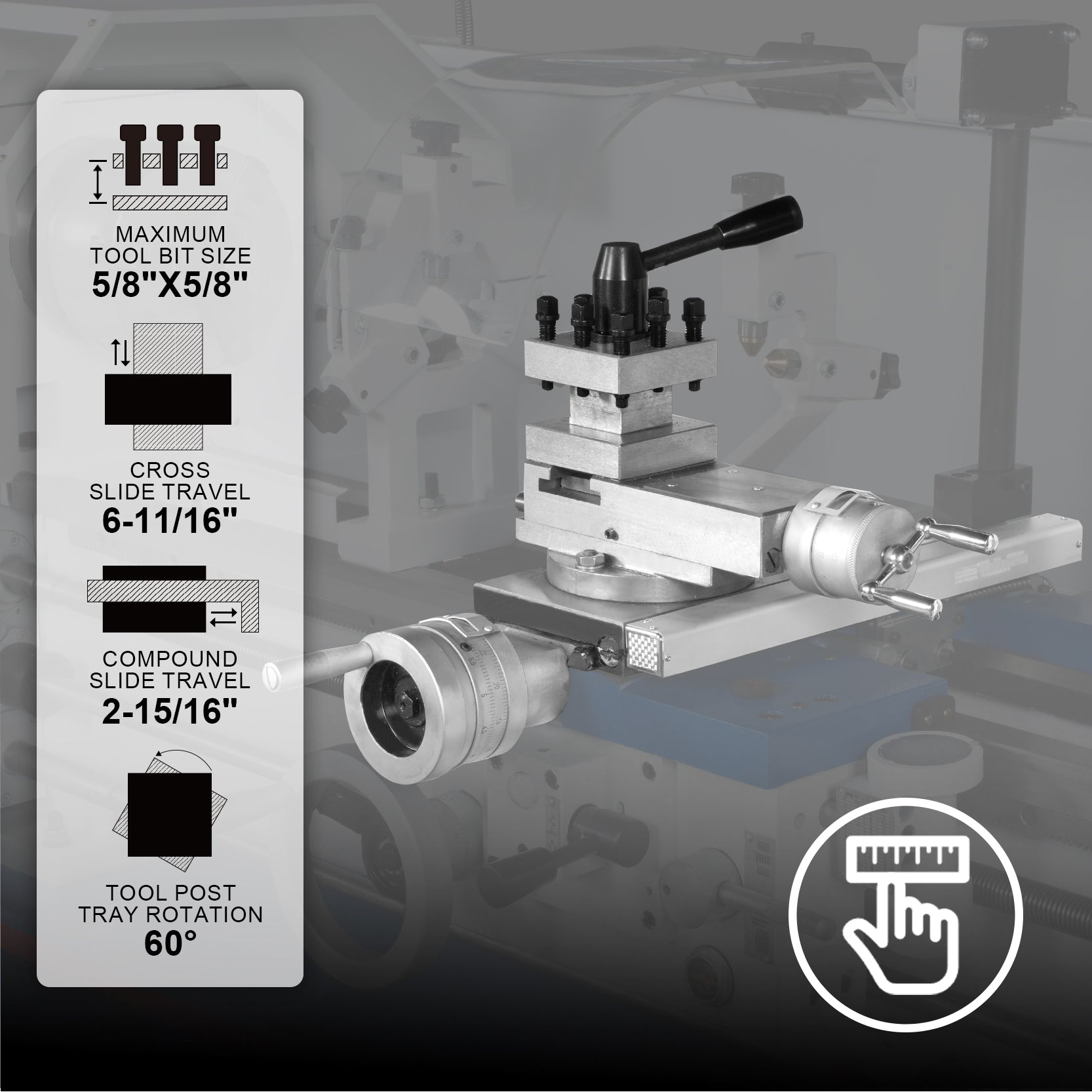 13" x 40" Industrial Heavy Duty Bench Metal Lathe 2HP/1500W Metal Working Lathe High Precision 70-2000 RPM Variable Speed with Four-axis sliding system