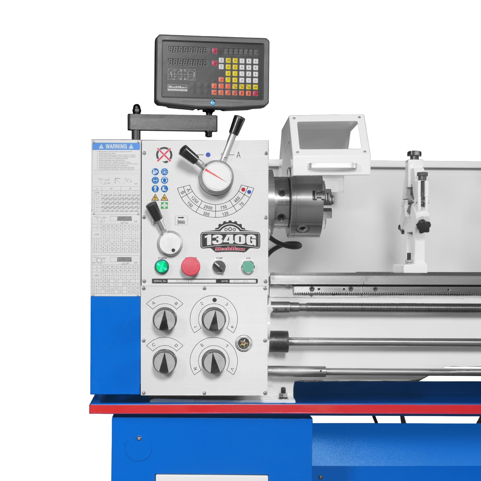 13" x 40" Industrial Heavy Duty Bench Metal Lathe 2HP/1500W Metal Working Lathe High Precision 70-2000 RPM Variable Speed with Four-axis sliding system