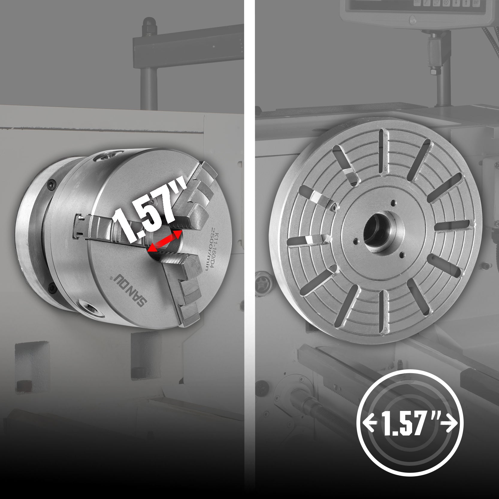 13" x 40" Industrial Heavy Duty Bench Metal Lathe 2HP/1500W Metal Working Lathe High Precision 70-2000 RPM Variable Speed with Four-axis sliding system
