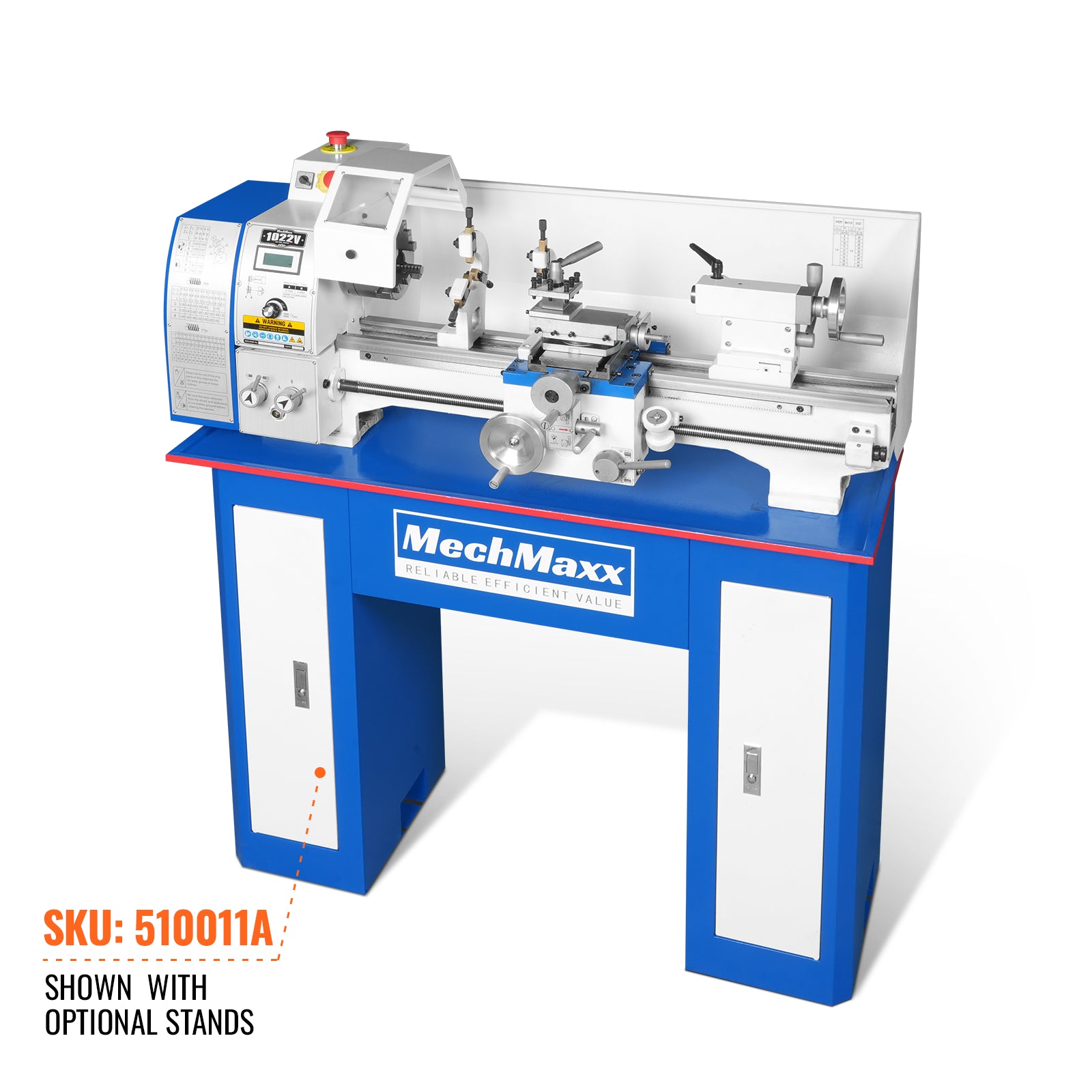 10'' x 22'' Industrial Metal Lathe Machine High Precision Benchtop 1.5HP Brushless Motor 0-2000 RPM Variable Speed Metal Working Machine Small Lathe without Stand