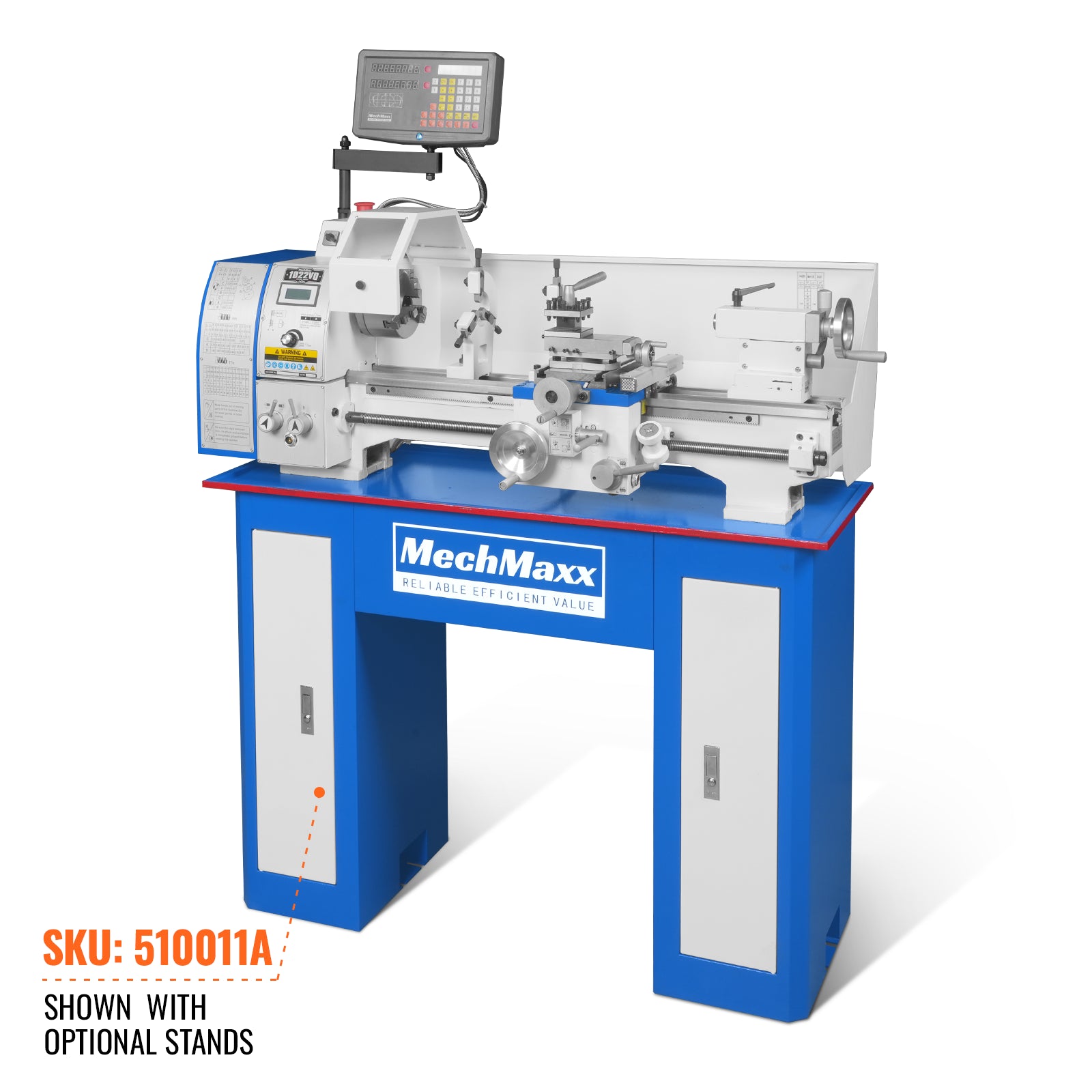 10'' x 22'' Industrial Metal Lathe Machine with DRO High Precision Benchtop 1.5HP Brushless Motor 0-2000 RPM Variable Speed Metal Working Machine Small Lathe without Stand