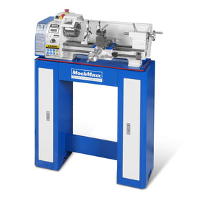 1.5'' Spindle Bore Metal Lathe Machine 8'' x 16'' High Precision Brushless Motor Mini 1.5HP Benchtop 0-2500 RPM Variable Speed Metal Working Machine 1.5‘’ Spindle Bore Small Lathe with Stand 0831V