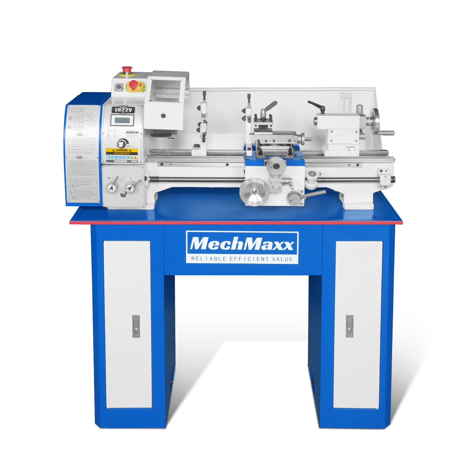 10'' x 22'' Industrial Metal Lathe Machine High Precision Benchtop 1.5HP Brushless Motor 0-2000 RPM Variable Speed Metal Working Machine Small Lathe with Stand 1022V