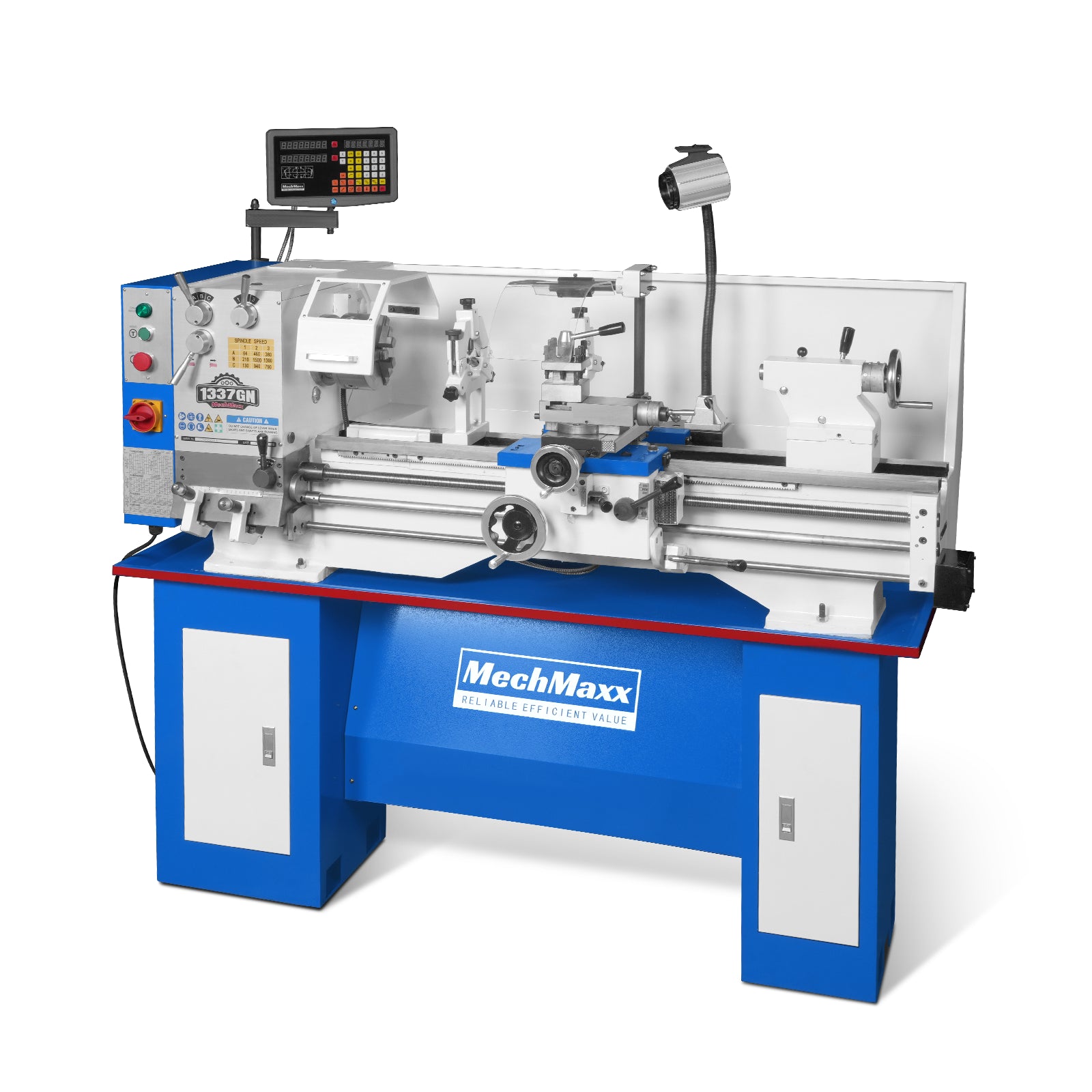 Full Norton Gear Box 13" x 37" Industrial Heavy Duty Bench Metal Lathe 1.5HP/1100W Metal Working Lathe with Stand, High Precision 64-1500 RPM Variable Speed 1337GN