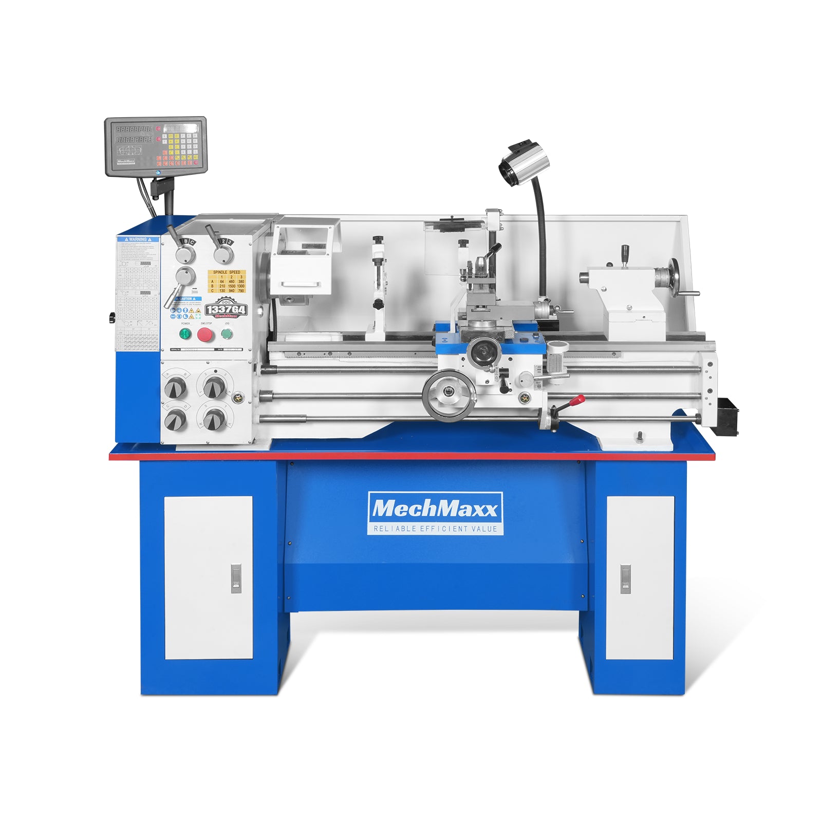 13" x 37" Industrial Heavy Duty Bench Metal Lathe 1.5HP/1100W Metal Working Lathe with Stand, High Precision 64-1500 RPM Variable Speed with Four-axis sliding system 1337G4