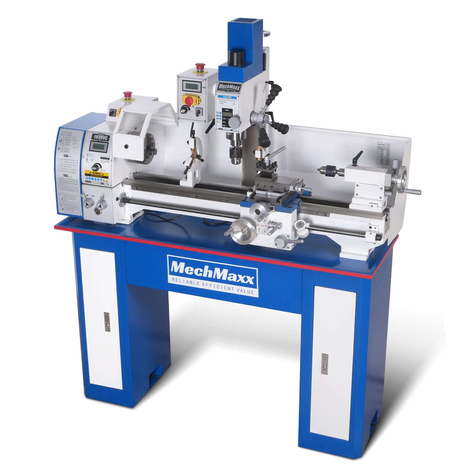 1.5 HP 10'' x 30'' Combination Lathe Milling Drilling Machine, 1.5'' Spindle Bore, 0-2000 RPM Variable Speed, High Precision Benchtop Lathe for Metalworking – With Stand 1030VC