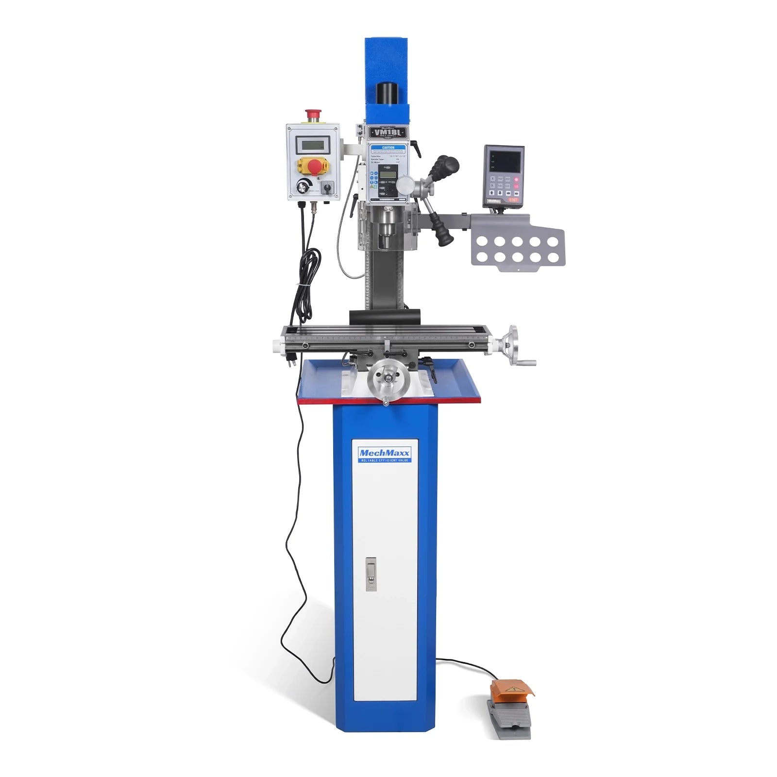 6"x20'' Benchtop Mill Drill Machine with DRO Brushless Motor, Variable Speed, R8 Spindle, 1 HP, 110V, Compact Milling Drilling Tool for Garage Shop, DIY Metalworking with Stand VM18LD