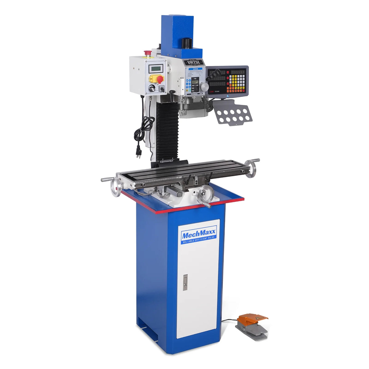 7‘’x 27-1/2‘’ Benchtop Mini Mill Drill Machine with DRO, Variable Speed, R8 Spindle, Brushless Motor, 1.5HP, 110V, Compact Milling Drilling Tool for Garage Shop, DIY Metalworking with Stand VM25LD