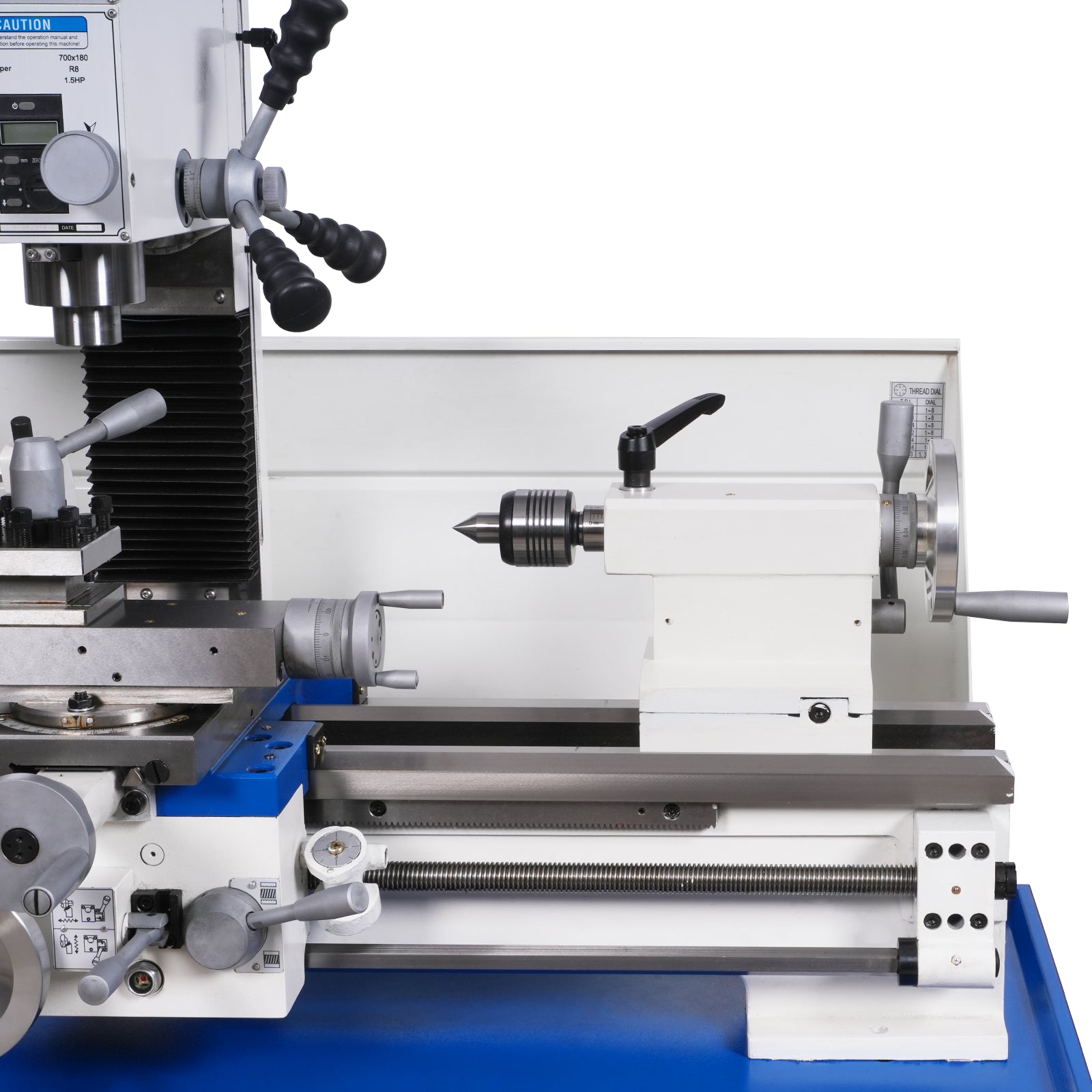 2 HP 11'' x 30'' Combination Lathe Milling Drilling Machine, 1.5'' Spindle Bore, 0-2000 RPM Variable Speed, High Precision Benchtop Lathe for Metalworking – Without Stand