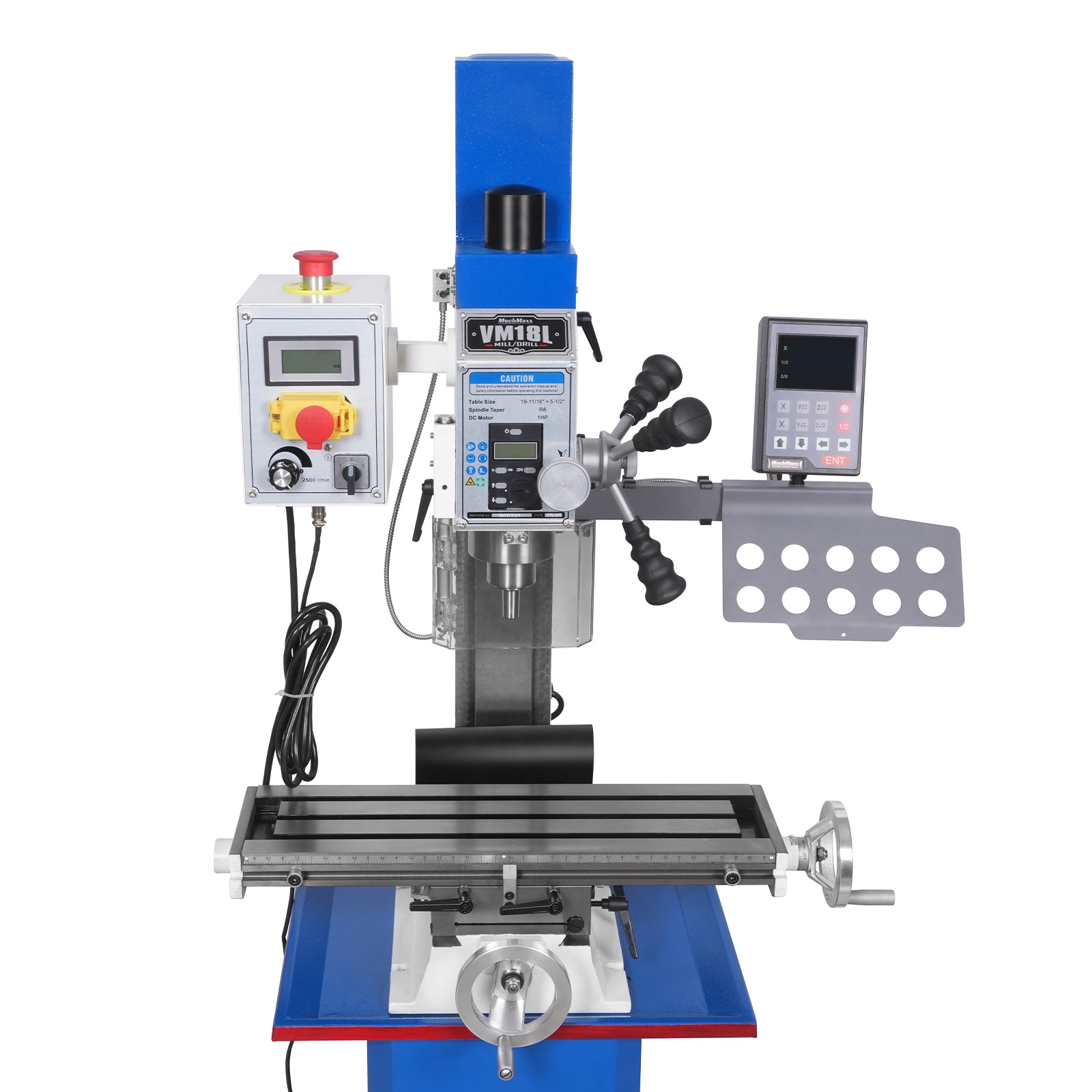 6"x20'' Benchtop Mill Drill Machine with DRO, Variable Speed, R8 Spindle, 1 HP, 110V, Compact Milling Drilling Tool for Garage Shop, DIY Metalworking without Stand