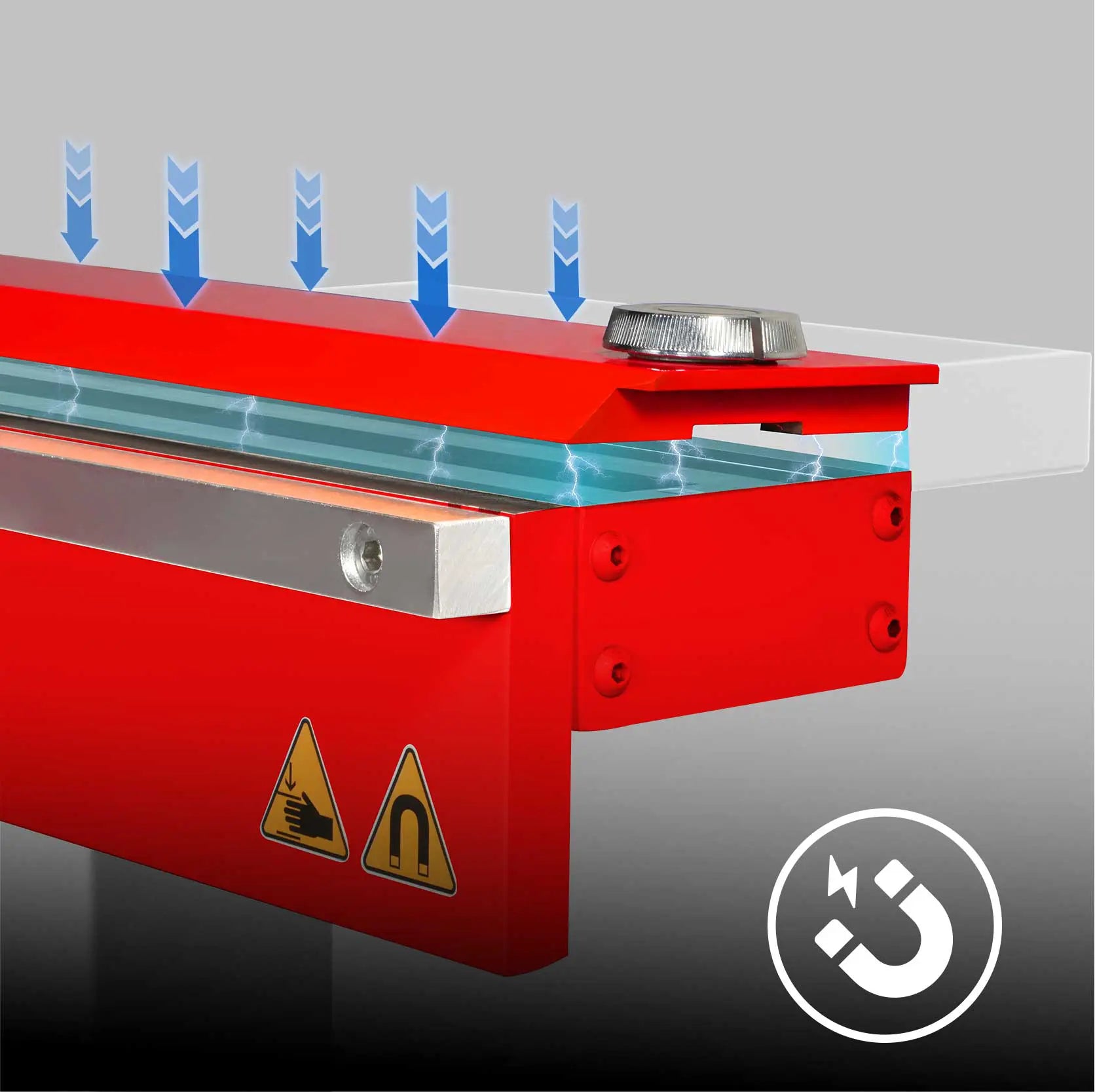 24'' Industrial Magnetic Pan and BOX Heavy Duty Sheet Metal Brake 20 Gauge Capacity Shear Press Brake,  MSMB650E-R