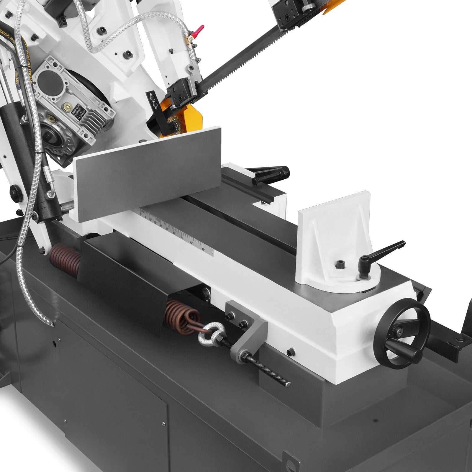Metal Cutting Band Saw, 10" Round / 18"x5" Rectangular Capacity, 2HP 1.5kW Motor, 4-Speed (35-114 MPM), Horizontal Bandsaw with 0-45° Swivel, Hydraulic Downfeed, 230V 1PH 60Hz, Industrial Grade for Steel, Aluminum & Alloys BS-1018B