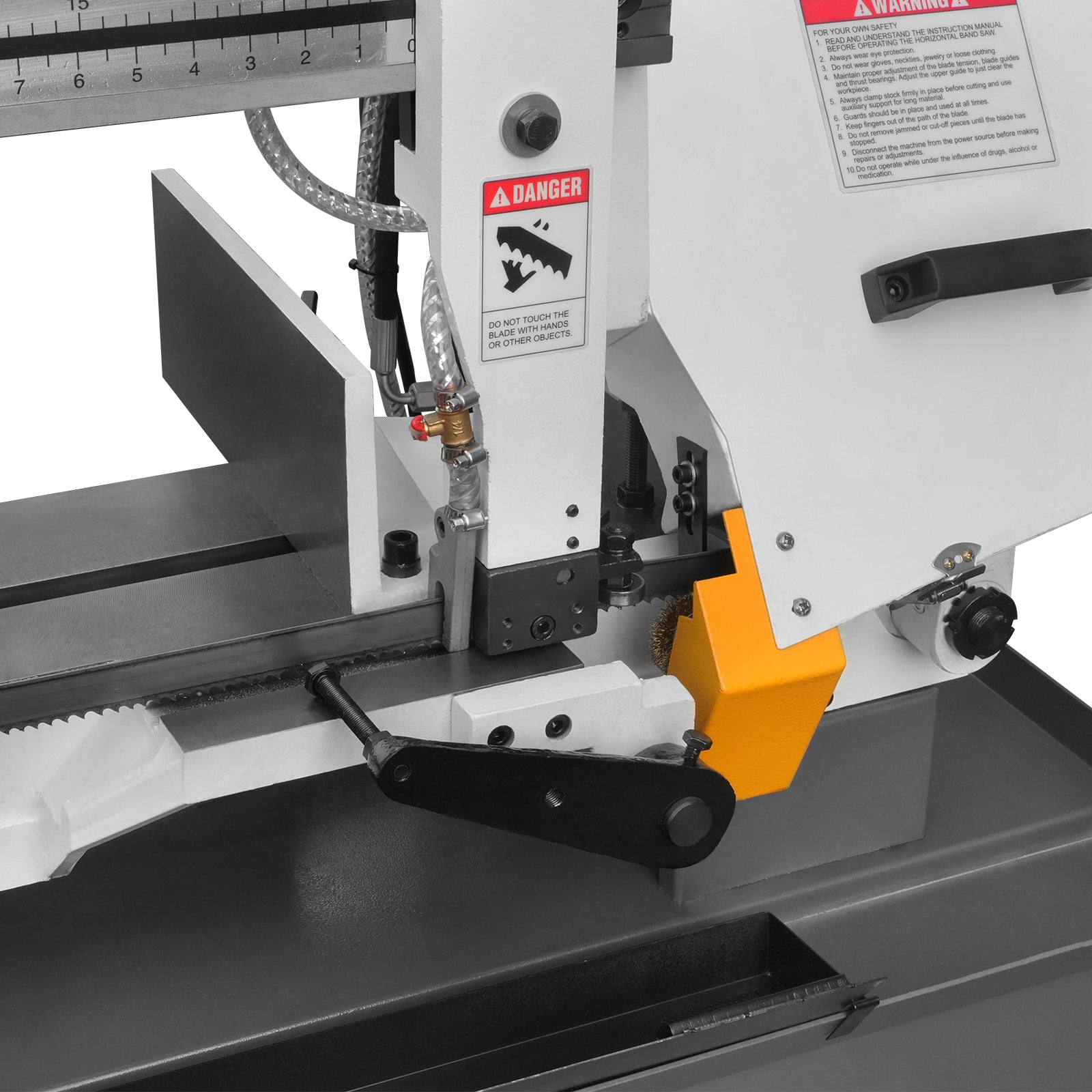 Metal Cutting Band Saw, 10" Round / 18"x5" Rectangular Capacity, 2HP 1.5kW Motor, 4-Speed (35-114 MPM), Horizontal Bandsaw with 0-45° Swivel, Hydraulic Downfeed, 230V 1PH 60Hz, Industrial Grade for Steel, Aluminum & Alloys BS-1018B