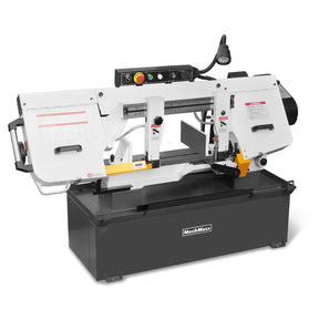Metal Cutting Band Saw, 10" Round / 18"x5" Rectangular Capacity, 2HP 1.5kW Motor, 4-Speed (35-114 MPM), Horizontal Bandsaw with 0-45° Swivel, Hydraulic Downfeed, 230V 1PH 60Hz, Industrial Grade for Steel, Aluminum & Alloys BS-1018B