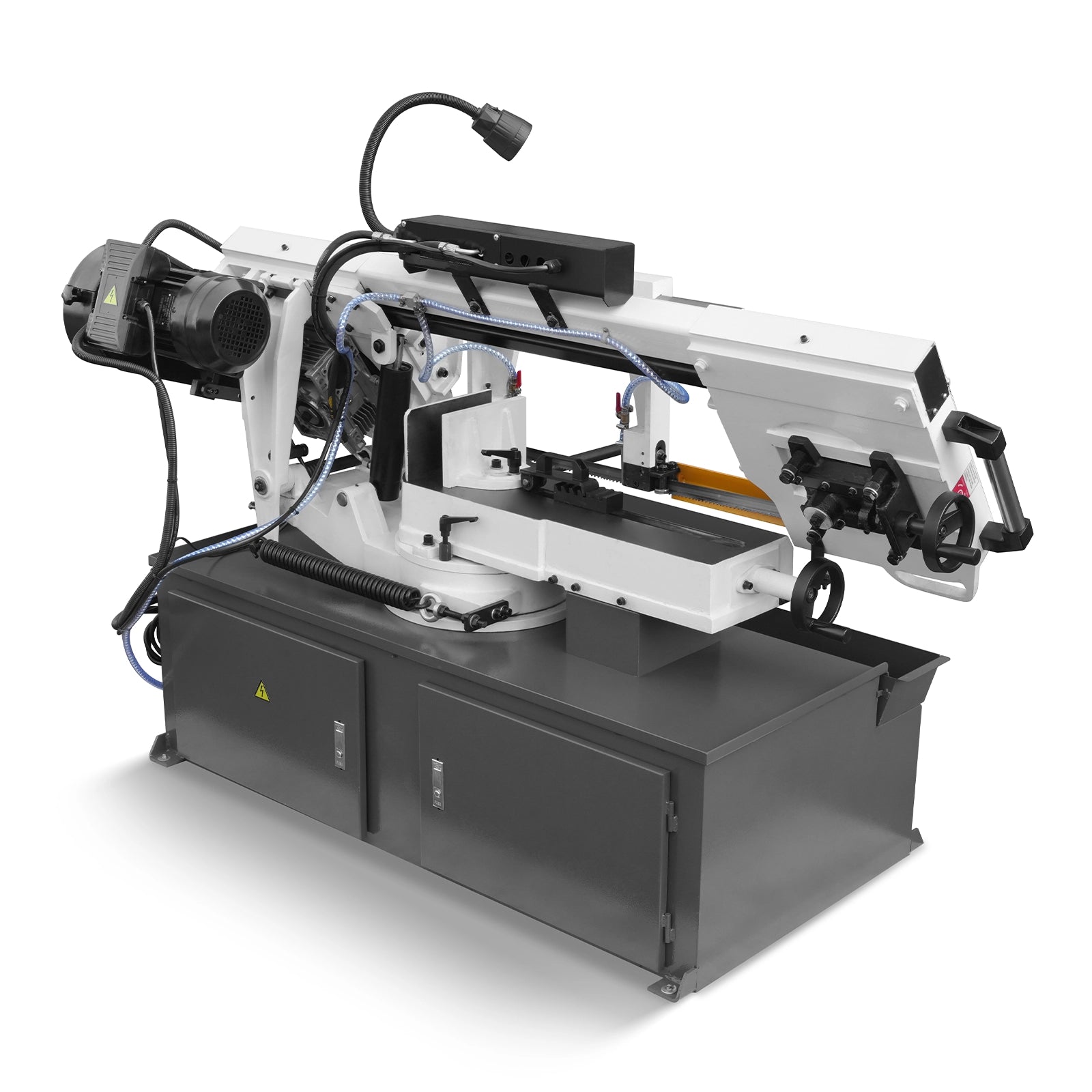 MechMaxx Metal Cutting Band Saw 10 Inch Horizontal Bandsaw 2HP 220V 60Hz 1PH 0‑45° Mitering Hydraulic Down Feed Built‑in Coolant System for Steel Aluminum Alloy Metal Fabrication BS-1018R