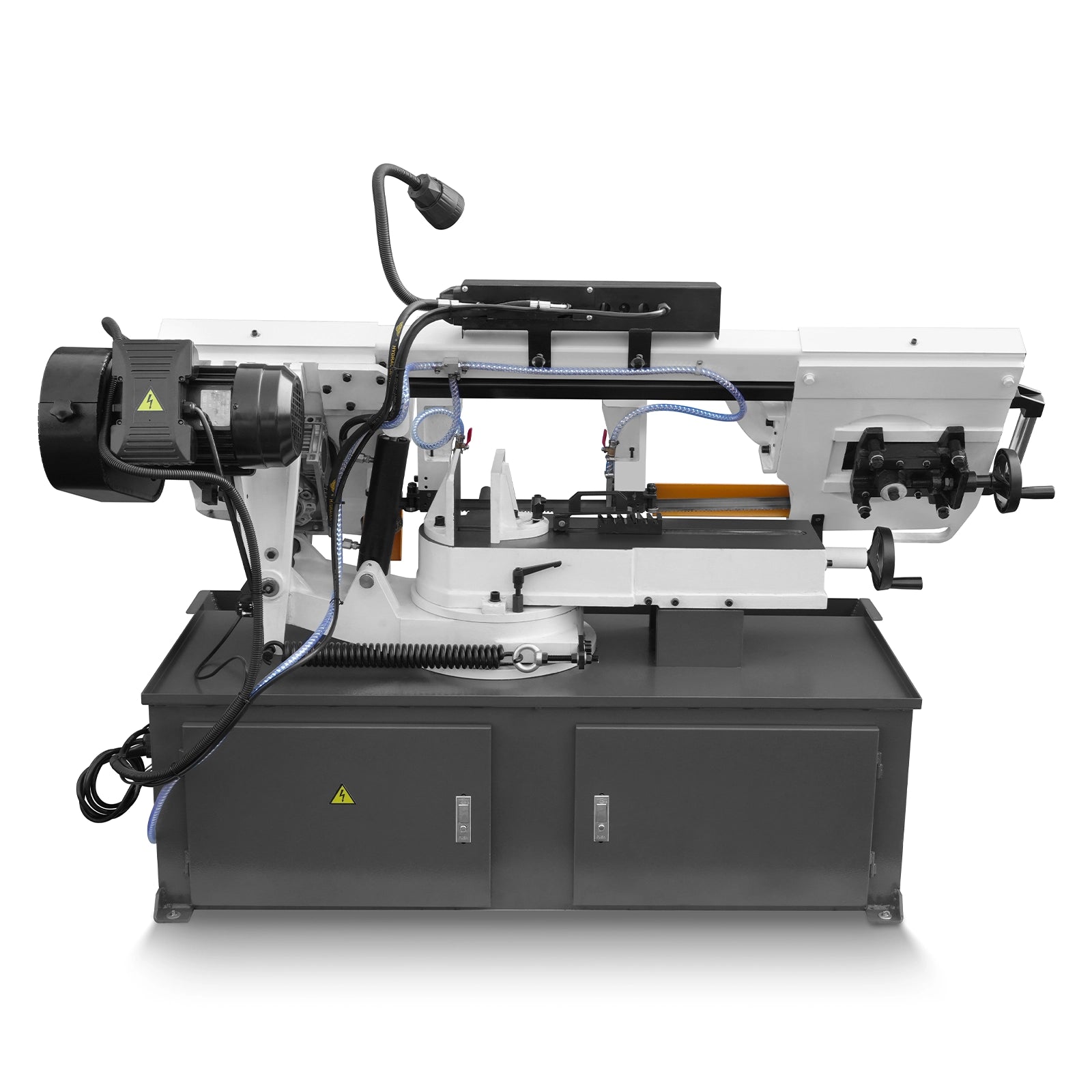MechMaxx Metal Cutting Band Saw 10 Inch Horizontal Bandsaw 2HP 220V 60Hz 1PH 0‑45° Mitering Hydraulic Down Feed Built‑in Coolant System for Steel Aluminum Alloy Metal Fabrication BS-1018R
