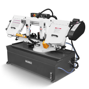 MechMaxx Metal Cutting Band Saw 10 Inch Horizontal Bandsaw 2HP 220V 60Hz 1PH 0‑45° Mitering Hydraulic Down Feed Built‑in Coolant System for Steel Aluminum Alloy Metal Fabrication BS-1018R