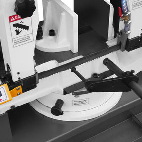MechMaxx Metal Cutting Band Saw 10 Inch Horizontal Bandsaw 2HP 220V 60Hz 1PH 0‑45° Mitering Hydraulic Down Feed Built‑in Coolant System for Steel Aluminum Alloy Metal Fabrication BS-1018R