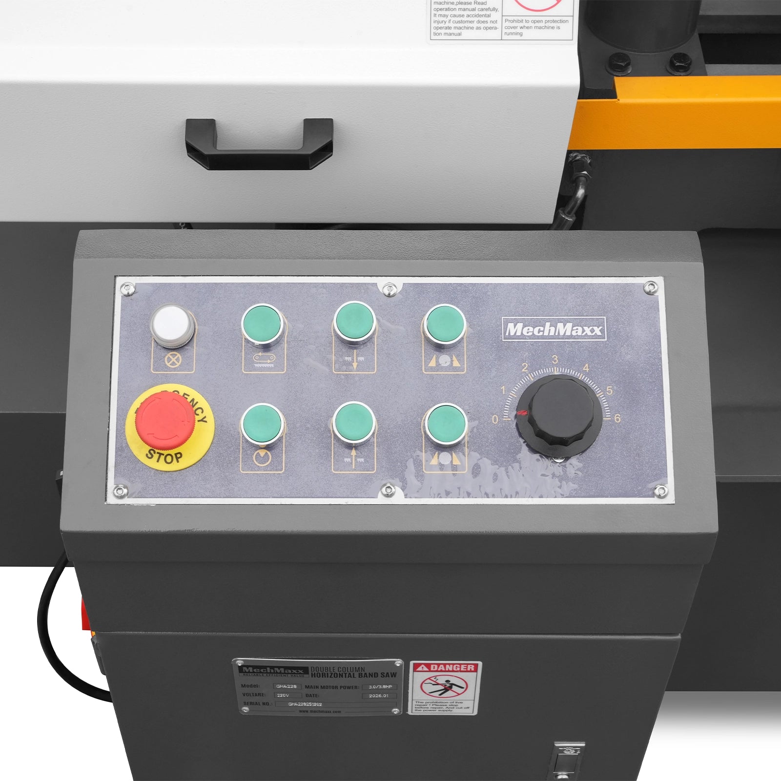 11" Double Column Horizontal Metal Cutting Band Saw, 3-Speed, Hydraulic Feed, 2.8kW Industrial Saw GH4228