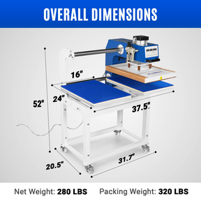 16x24 Inch Commercial Pneumatic Dual Platen Heat Press - Auto Lift Digital Sublimation Transfer Machine with AIRTAC Pneumatic Parts & Adjustable Pressure (110V 2.2HP)