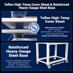 16x24 Inch Commercial Pneumatic Dual Platen Heat Press - Auto Lift Digital Sublimation Transfer Machine with AIRTAC Pneumatic Parts & Adjustable Pressure (110V 2.2HP)